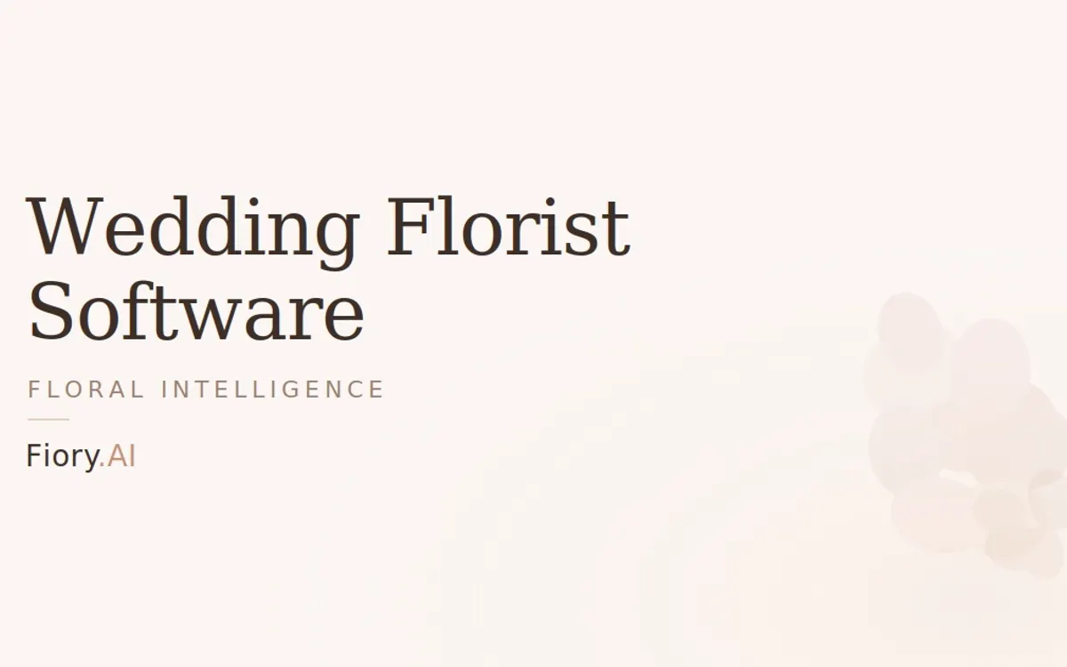 Fiory.AI, software platform for wedding florists